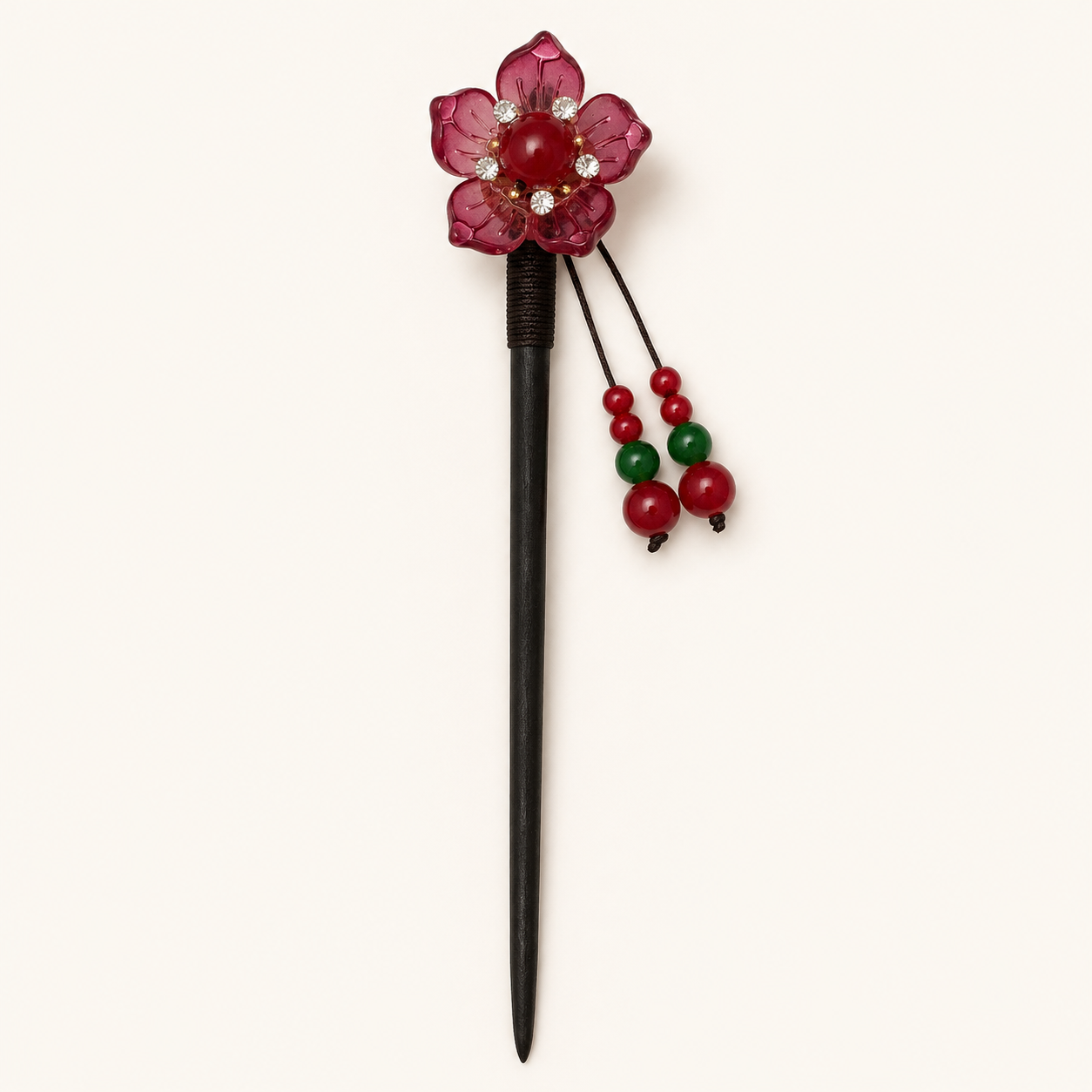 Crimson Blossom Hair Stick