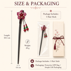 Crimson Blossom Hair Stick