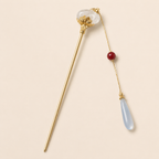 Cloud Moon Floral Tassel Hair Stick
