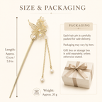 Butterfly Pearl Floral Tassel Hair Stick