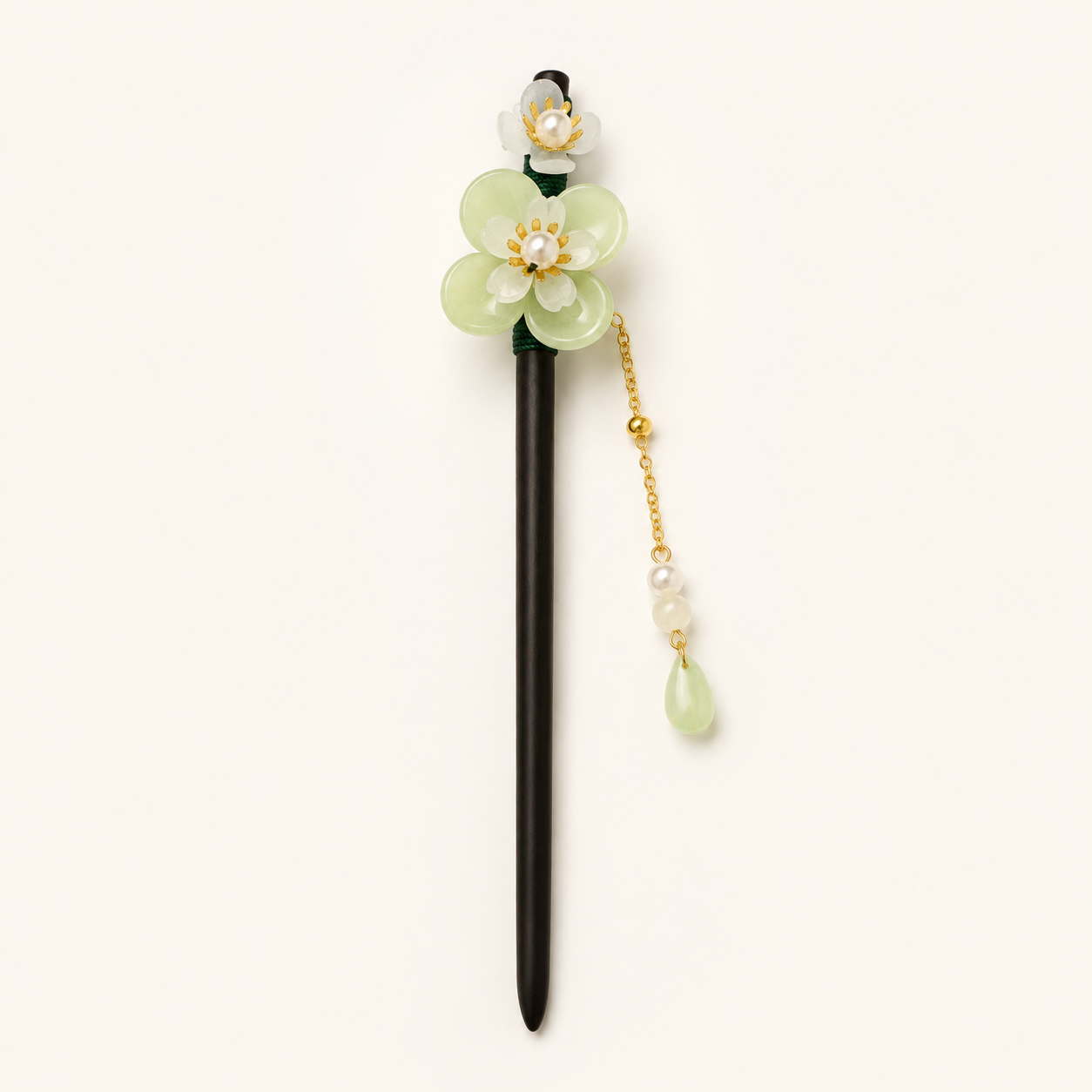 Pale Green Blossom Hair Stick