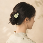 Pale Green Blossom Hair Stick